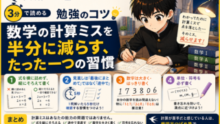 【3分で読める勉強のコツ】数学の計算ミスを半分に減らす、たった一つの習慣