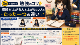【3分で読める勉強のコツ】成績が上がる人と上がらない人の、たった一つの違い