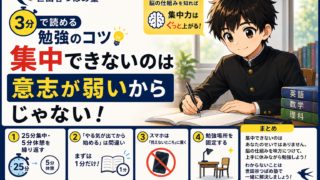 【3分で読める勉強のコツ】集中できないのは意志が弱いからじゃない