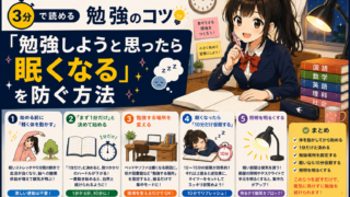 【3分で読める勉強のコツ】「勉強しようと思ったら眠くなる」を防ぐ方法
