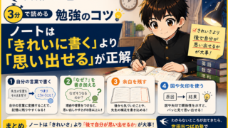 【3分で読める勉強のコツ】ノートは「きれいに書く」より「思い出せる」が正解